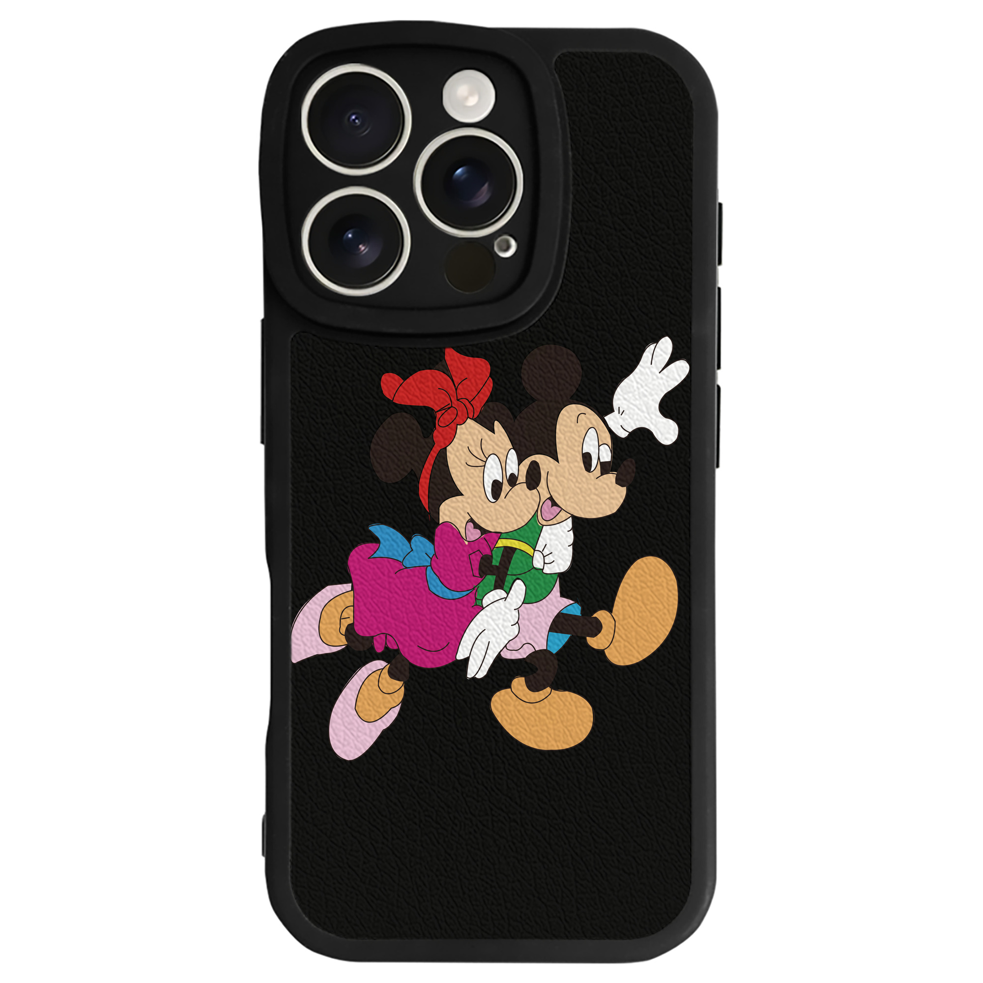 （画像用） ミッキーマウス Mickey Mouse 【iPhone 16シリーズ対応】シリコンスマホケース（レザー調） 材質：シリコン